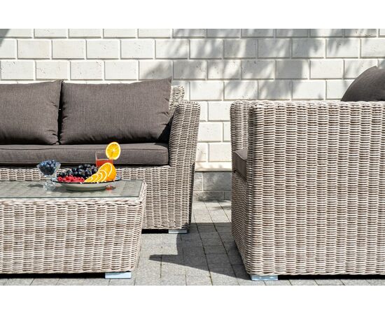 "Капучино Сингл" лаунж-зона из искусственного ротанга, цвет бежевый, изображение 7 | Интернет магазин мебели и декора LifeDekor