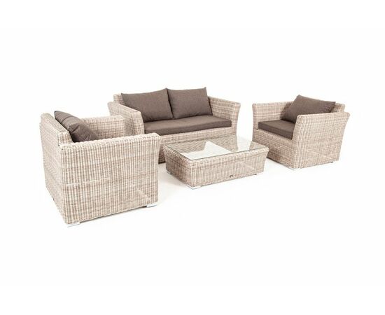 "Капучино Сингл" лаунж-зона из искусственного ротанга, цвет бежевый, изображение 11 | Интернет магазин мебели и декора LifeDekor