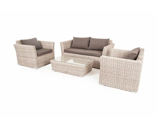 "Капучино Сингл" лаунж-зона из искусственного ротанга, цвет бежевый, изображение 12 | Интернет магазин мебели и декора LifeDekor