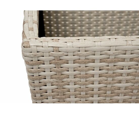 "Капучино" кашпо для цветов плетеное из искусственного ротанга, цвет бежевый, изображение 3 | Интернет магазин мебели и декора LifeDekor
