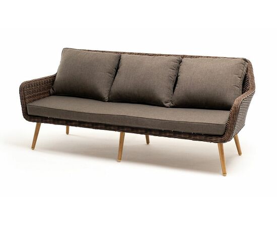 "Прованс" диван из искусственного ротанга трехместный, цвет коричневый | Интернет магазин мебели и декора LifeDekor