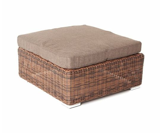 "Лунго" плетеная оттоманка с подушкой, цвет коричневый | Интернет магазин мебели и декора LifeDekor
