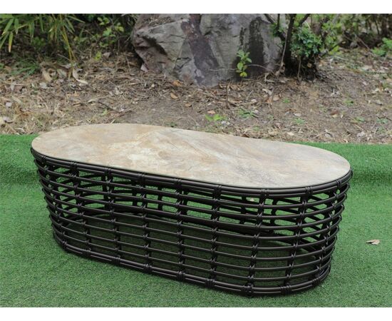 "Валенсия" журнальный столик из искусственного ротанга, цвет бронзовый, изображение 8 | Интернет магазин мебели и декора LifeDekor