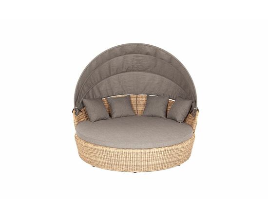 "Стильяно" плетеная кровать круглая, цвет соломенный, изображение 3 | Интернет магазин мебели и декора LifeDekor