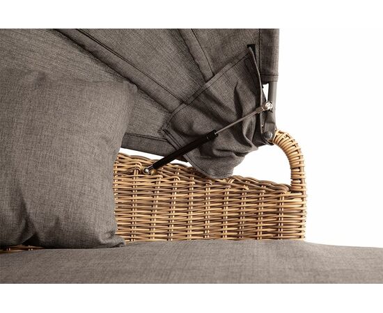 "Стильяно" плетеная кровать круглая, цвет соломенный, изображение 5 | Интернет магазин мебели и декора LifeDekor