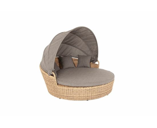 "Стильяно" плетеная кровать круглая, цвет соломенный, изображение 6 | Интернет магазин мебели и декора LifeDekor