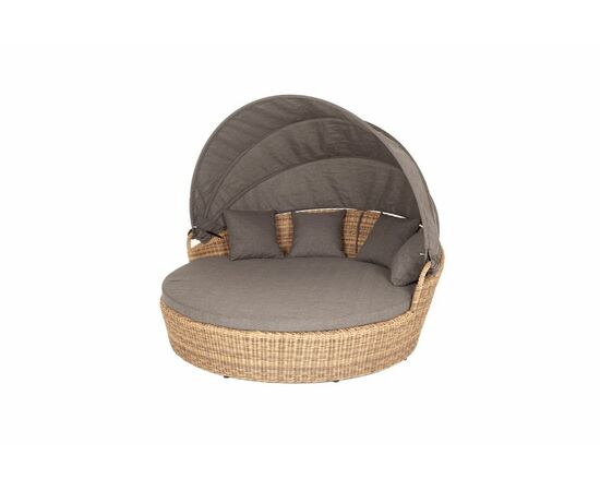 "Стильяно" плетеная кровать круглая, цвет соломенный, изображение 7 | Интернет магазин мебели и декора LifeDekor