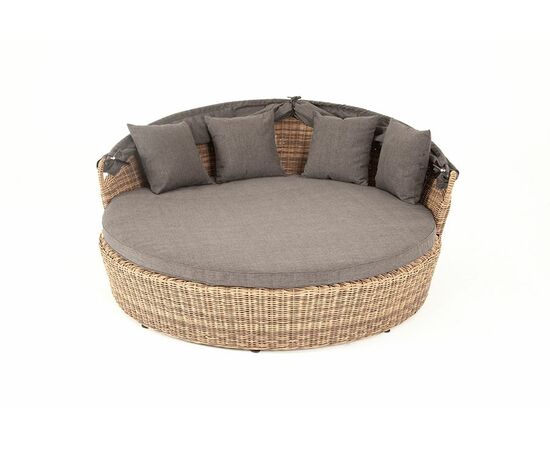 "Стильяно" плетеная кровать круглая, цвет соломенный, изображение 8 | Интернет магазин мебели и декора LifeDekor