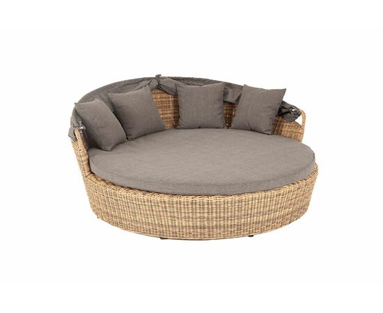 "Стильяно" плетеная кровать круглая, цвет соломенный, изображение 9 | Интернет магазин мебели и декора LifeDekor