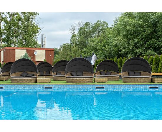 "Стильяно" плетеная кровать круглая, цвет соломенный, изображение 11 | Интернет магазин мебели и декора LifeDekor