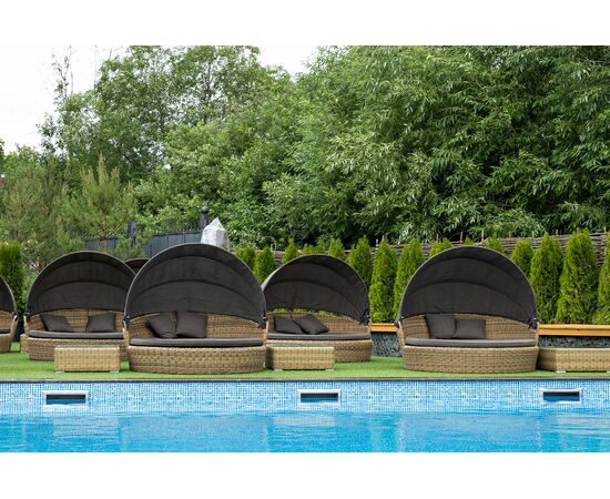 "Стильяно" плетеная кровать круглая, цвет соломенный, изображение 13 | Интернет магазин мебели и декора LifeDekor