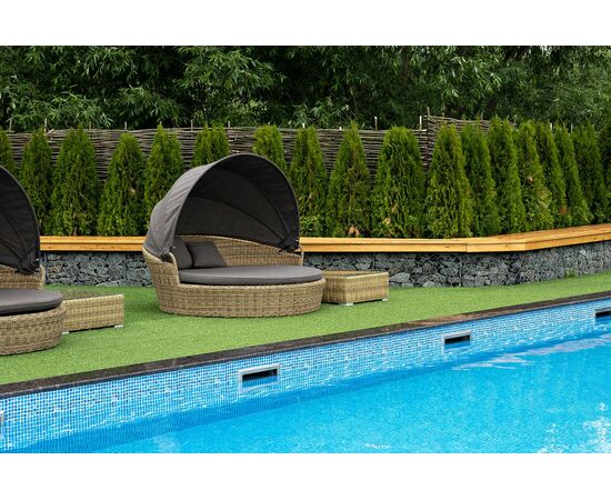 "Стильяно" плетеная кровать круглая, цвет соломенный, изображение 14 | Интернет магазин мебели и декора LifeDekor