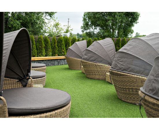 "Стильяно" плетеная кровать круглая, цвет соломенный, изображение 16 | Интернет магазин мебели и декора LifeDekor