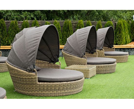 "Стильяно" плетеная кровать круглая, цвет соломенный, изображение 21 | Интернет магазин мебели и декора LifeDekor