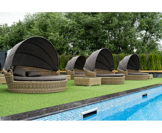 "Стильяно" плетеная кровать круглая, цвет соломенный, изображение 23 | Интернет магазин мебели и декора LifeDekor