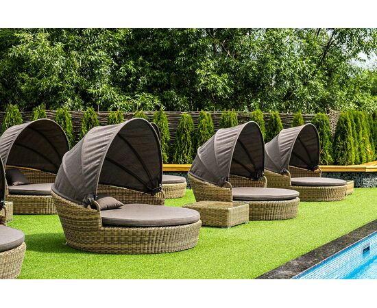 "Стильяно" плетеная кровать круглая, цвет соломенный, изображение 29 | Интернет магазин мебели и декора LifeDekor