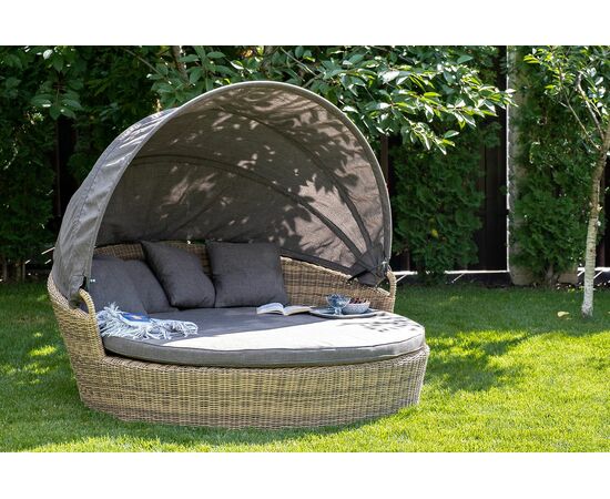 "Стильяно" плетеная кровать круглая, цвет соломенный, изображение 31 | Интернет магазин мебели и декора LifeDekor