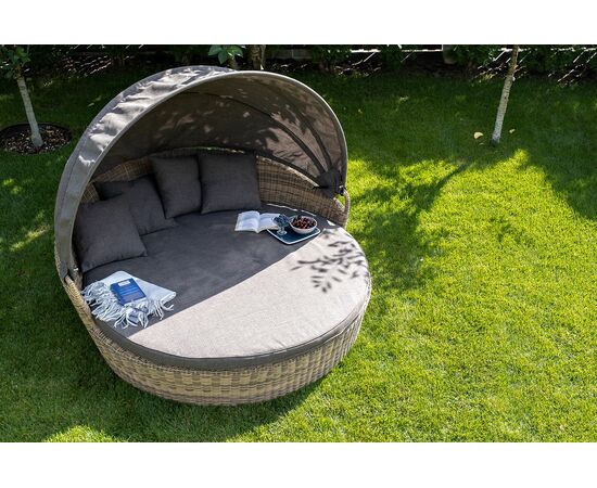 "Стильяно" плетеная кровать круглая, цвет соломенный, изображение 43 | Интернет магазин мебели и декора LifeDekor