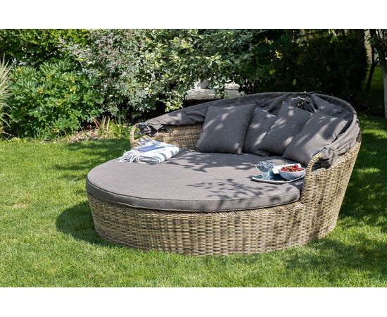 "Стильяно" плетеная кровать круглая, цвет соломенный, изображение 47 | Интернет магазин мебели и декора LifeDekor