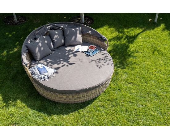 "Стильяно" плетеная кровать круглая, цвет соломенный, изображение 49 | Интернет магазин мебели и декора LifeDekor
