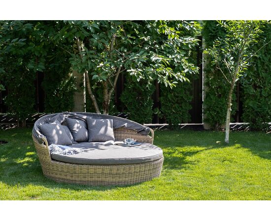 "Стильяно" плетеная кровать круглая, цвет соломенный, изображение 51 | Интернет магазин мебели и декора LifeDekor