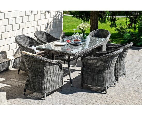 "Эспрессо" обеденная группа плетеная, цвет графит | Интернет магазин мебели и декора LifeDekor