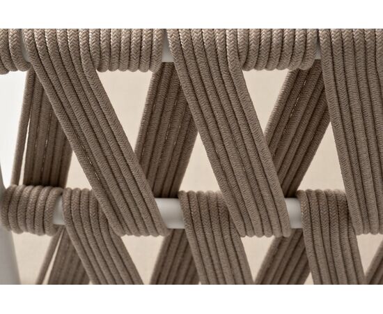 "Диего" диван 2-местный плетеный из роупа, основание дуб, каркас алюминий светло-серый (RAL7035) шагрень, роуп бежевый круглый, ткань бежевая 15052, изображение 7 | Интернет магазин мебели и декора LifeDekor
