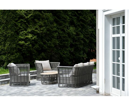 "Валенсия" лаунж-зона из искусственного ротанга, цвет серый, изображение 3 | Интернет магазин мебели и декора LifeDekor