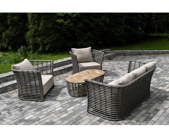 "Валенсия" лаунж-зона из искусственного ротанга, цвет серый, изображение 4 | Интернет магазин мебели и декора LifeDekor