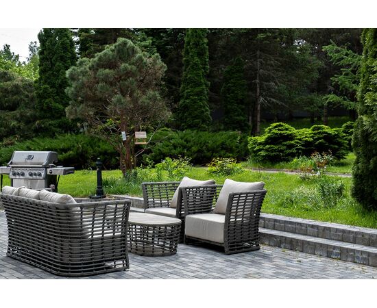 "Валенсия" лаунж-зона из искусственного ротанга, цвет серый, изображение 5 | Интернет магазин мебели и декора LifeDekor