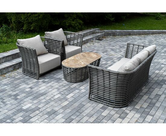 "Валенсия" лаунж-зона из искусственного ротанга, цвет серый, изображение 6 | Интернет магазин мебели и декора LifeDekor