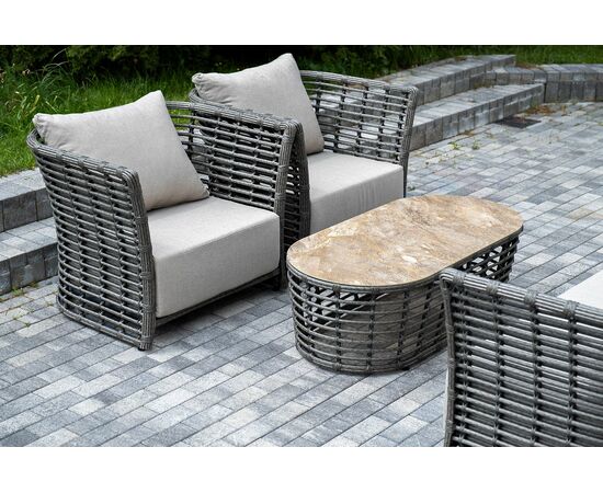 "Валенсия" лаунж-зона из искусственного ротанга, цвет серый, изображение 7 | Интернет магазин мебели и декора LifeDekor