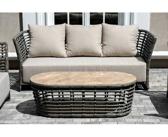 "Валенсия" лаунж-зона из искусственного ротанга, цвет серый, изображение 8 | Интернет магазин мебели и декора LifeDekor