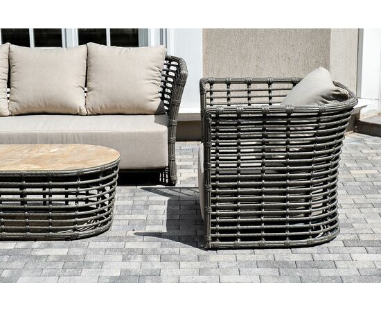 "Валенсия" лаунж-зона из искусственного ротанга, цвет серый, изображение 9 | Интернет магазин мебели и декора LifeDekor