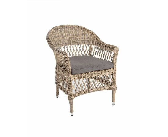 "Сицилия" плетеный стул из искусственного ротанга, цвет соломенный, изображение 2 | Интернет магазин мебели и декора LifeDekor