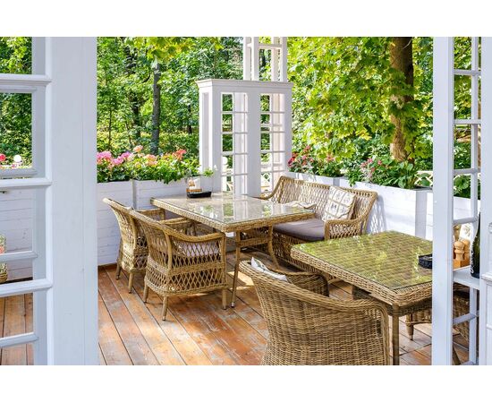 "Сицилия" плетеный стул из искусственного ротанга, цвет соломенный, изображение 6 | Интернет магазин мебели и декора LifeDekor