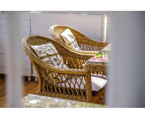 "Сицилия" плетеный стул из искусственного ротанга, цвет соломенный, изображение 7 | Интернет магазин мебели и декора LifeDekor