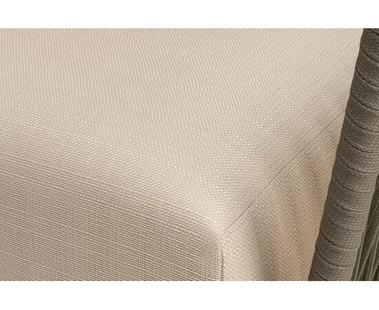 "Касабланка" кресло плетеное из роупа, каркас алюминий белый, роуп бежевый 20мм, ткань бежевая, изображение 6 | Интернет магазин мебели и декора LifeDekor