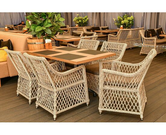 "Латте" плетеное кресло из искусственного ротанга, цвет бежевый, изображение 11 | Интернет магазин мебели и декора LifeDekor