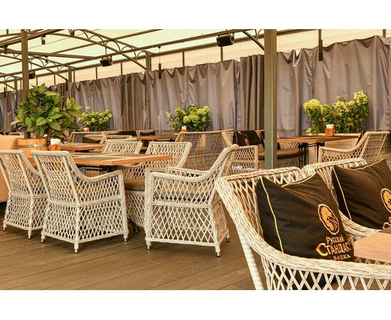 "Латте" плетеное кресло из искусственного ротанга, цвет бежевый, изображение 12 | Интернет магазин мебели и декора LifeDekor