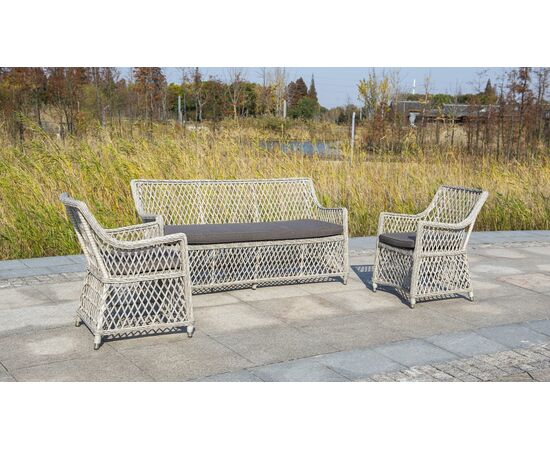 "Латте" плетеное кресло из искусственного ротанга, цвет бежевый, изображение 16 | Интернет магазин мебели и декора LifeDekor