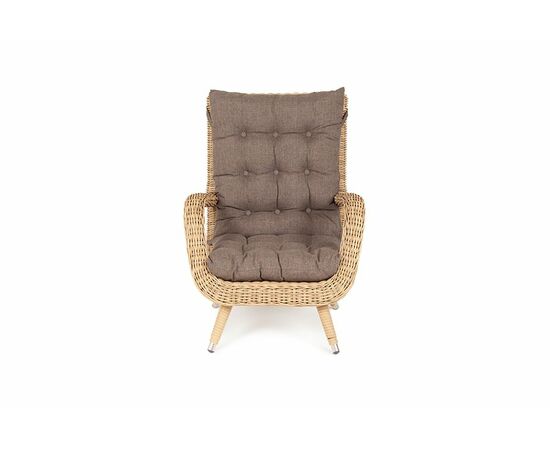 "Толедо" кресло плетеное с подушками, цвет соломенный, изображение 2 | Интернет магазин мебели и декора LifeDekor