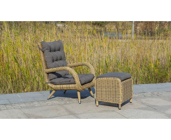 "Толедо" кресло плетеное с подушками, цвет соломенный, изображение 5 | Интернет магазин мебели и декора LifeDekor