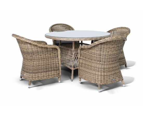 "Равенна" обеденная группа плетеная, цвет соломенный, изображение 3 | Интернет магазин мебели и декора LifeDekor