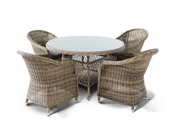 "Равенна" обеденная группа плетеная, цвет соломенный, изображение 6 | Интернет магазин мебели и декора LifeDekor