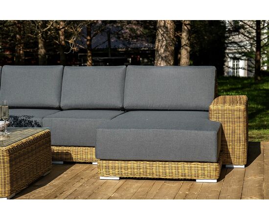 "Капри" трансформирующаяся лаунж-зона из искусственного ротанга, цвет соломенный, изображение 7 | Интернет магазин мебели и декора LifeDekor