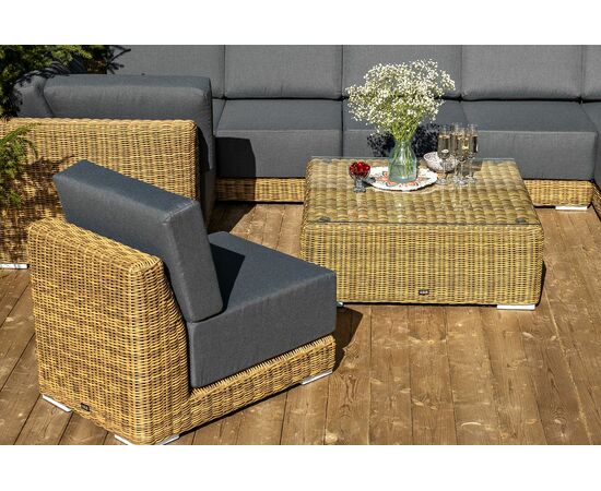 "Капри" трансформирующаяся лаунж-зона из искусственного ротанга, цвет соломенный, изображение 10 | Интернет магазин мебели и декора LifeDekor