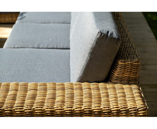 "Капри" трансформирующаяся лаунж-зона из искусственного ротанга, цвет соломенный, изображение 11 | Интернет магазин мебели и декора LifeDekor