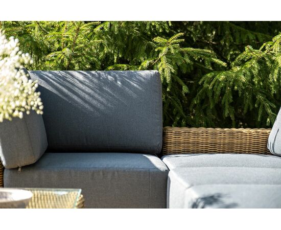 "Капри" трансформирующаяся лаунж-зона из искусственного ротанга, цвет соломенный, изображение 13 | Интернет магазин мебели и декора LifeDekor