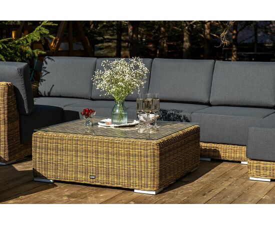 "Капри" трансформирующаяся лаунж-зона из искусственного ротанга, цвет соломенный, изображение 24 | Интернет магазин мебели и декора LifeDekor